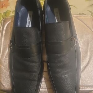 Steve Madden Black “Santer”  Horse-bit Leather Loafers Size 12
